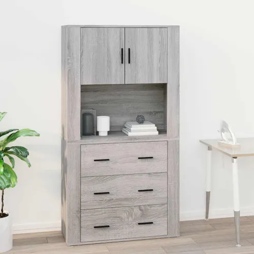 Zidni ormarić hrast sonome 80x33x80 cm konstruirano drvo - Sivi hrast sonoma 1 Cijena