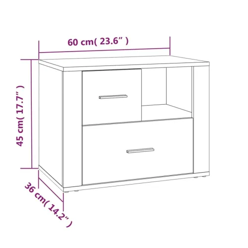 Noćni ormarić bijeli 60 x 36 x 45 cm od konstruiranog drva - Bijela 1 Cijena