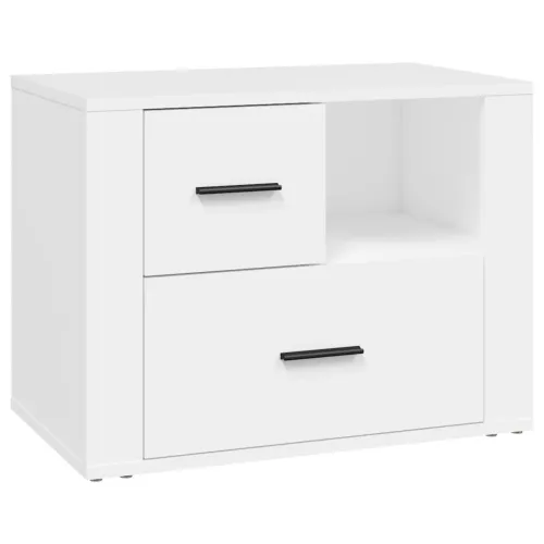 Noćni ormarić bijeli 60 x 36 x 45 cm od konstruiranog drva - Bijela 1 Cijena