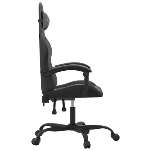 Gaming stolica crno-siva od umjetne kože - Crna i siva Bez naslona za noge Cijena