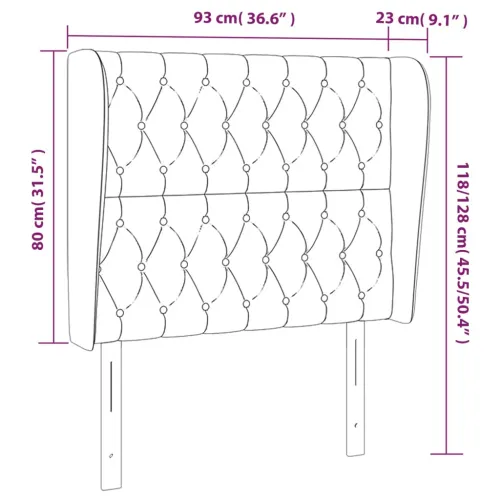Uzglavlje s ušima smeđesivo 93x23x118/128 cm od tkanine - Sivo-smeđa 93 x 23 x 118/128 cm Cijena