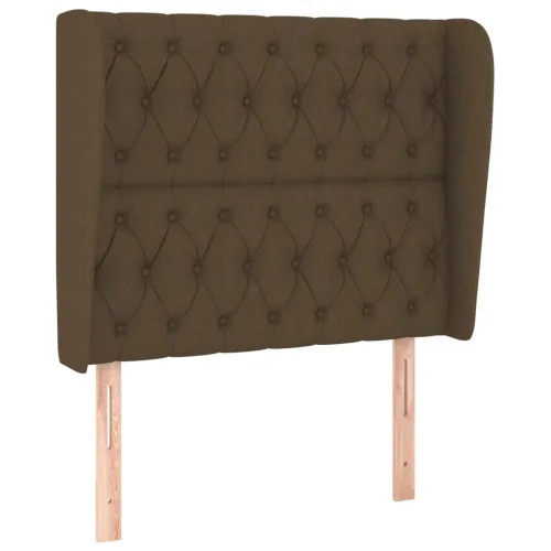 Uzglavlje s ušima tamnosmeđe 103x23x118/128 cm od tkanine - Tamno smeđa 103 x 23 x 118/128 cm Cijena
