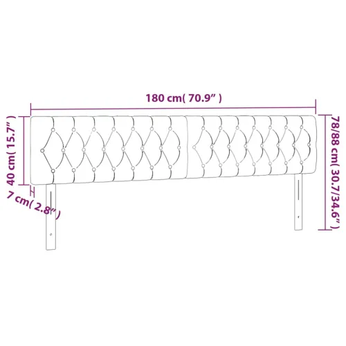 Uzglavlja tamnosiva 180x7x78/88 cm od tkanine - Tamno siva 180 cm Nisko Cijena