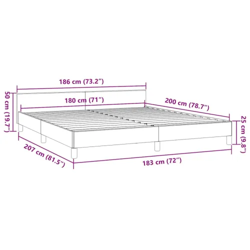 Okvir za krevet s uzglavljem bez madraca cappuccina 180x200 cm - Boja cappuccina 180 x 200 cm Cijena