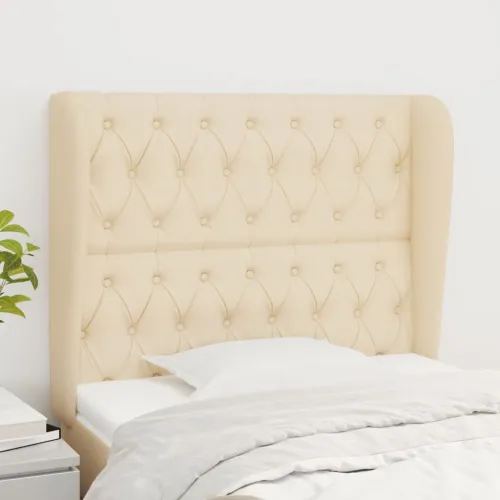 Uzglavlje s ušima krem 103x23x118/128 cm od tkanine - Krema 103 x 23 x 118/128 cm Cijena