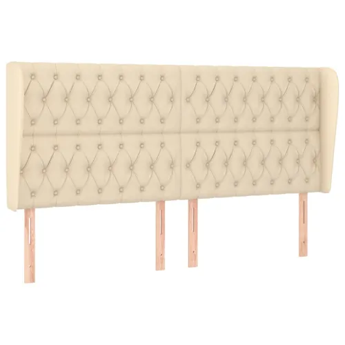Uzglavlje s ušima krem 183x23x118/128 cm od tkanine - Krema 183 x 23 x 118/128 cm Cijena