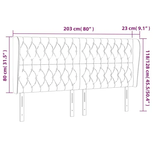 Uzglavlje s ušima smeđesivo 203x23x118/128 cm od tkanine - Sivo-smeđa 203 x 23 x 118/128 cm Cijena