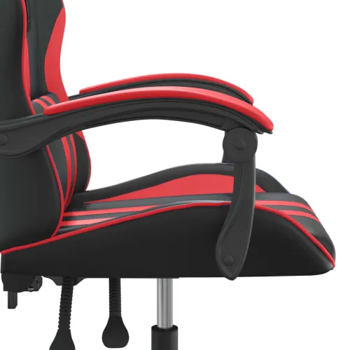 Okretna Gaming stolica crno-crvena od umjetne kože - Crna i crvena Bez naslona za noge Cijena