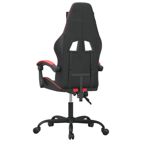 Okretna Gaming stolica crno-crvena od umjetne kože - Crna i crvena Bez naslona za noge Cijena