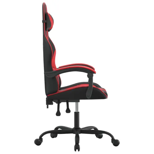 Okretna Gaming stolica crno-crvena od umjetne kože - Crna i crvena Bez naslona za noge Cijena