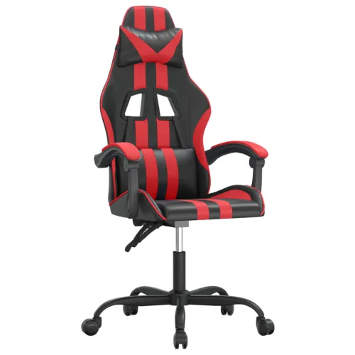 Okretna Gaming stolica crno-crvena od umjetne kože - Crna i crvena Bez naslona za noge Cijena