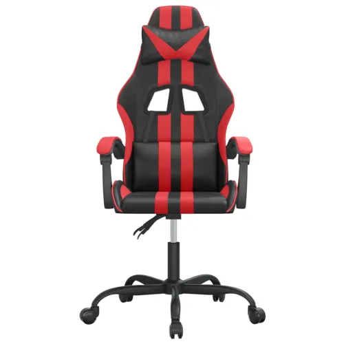 Okretna Gaming stolica crno-crvena od umjetne kože - Crna i crvena Bez naslona za noge Cijena