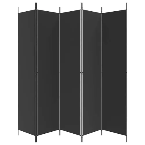 Paravan - Sobna pregrada s 5 panela crna 250 x 220 cm od tkanine - Crna 250 x 220 cm Cijena
