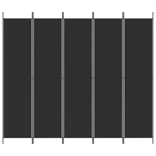 Paravan - Sobna pregrada s 5 panela crna 250 x 220 cm od tkanine - Crna 250 x 220 cm Cijena