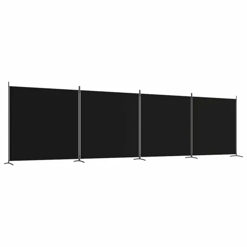 Paravan - Sobna pregrada s 4 panela crna 698 x 180 cm od tkanine - Crna 698 x 180 cm 1 1 Cijena