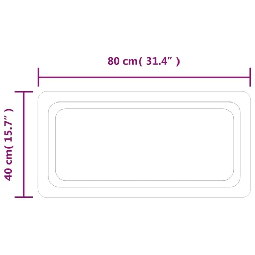LED kupaonsko ogledalo 80x40 cm - 80 x 40 cm 1 Cijena