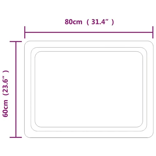 LED kupaonsko ogledalo 80x60 cm - 80 x 60 cm 1 Cijena