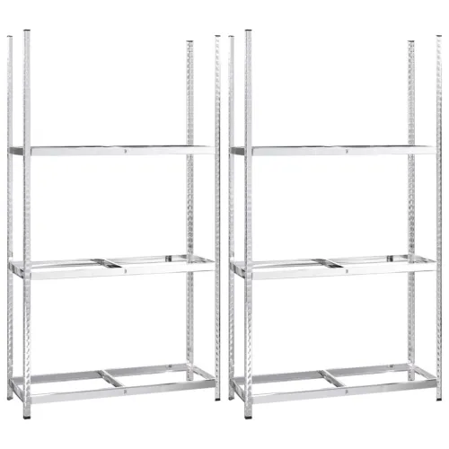 Stalci za gume s 3 razine 2 kom srebrni 110x40x200 cm čelični - Srebrno 110 x 40 x 200 cm 2 1 Cijena