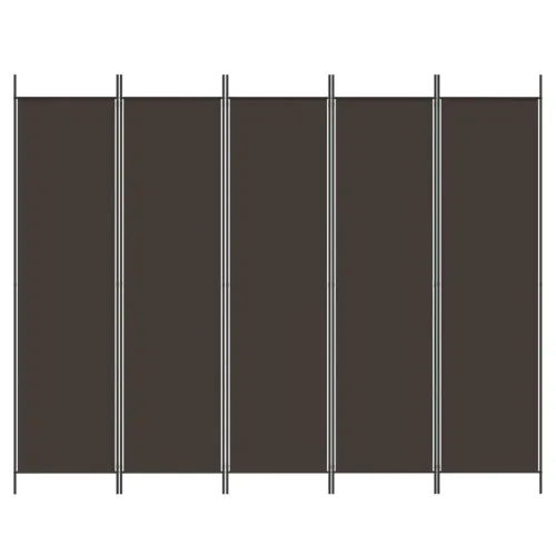 Paravan - Sobna pregrada s 5 panela smeđa 250 x 200 cm od tkanine - Smeđa 250 x 200 cm Cijena