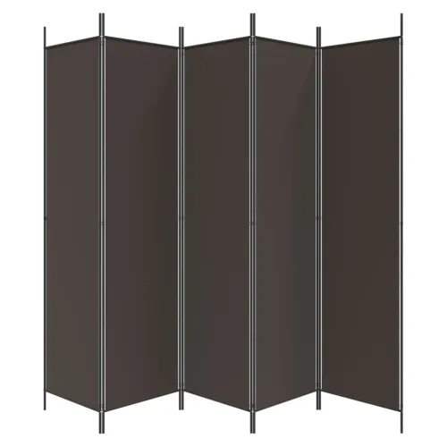 Paravan - Sobna pregrada s 5 panela smeđa 250 x 200 cm od tkanine - Smeđa 250 x 200 cm Cijena