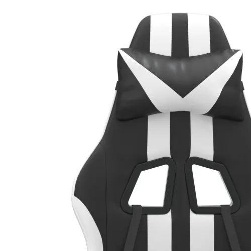 Okretna Gaming stolica od umjetne kože crno-bijela - Crno-bijelo Bez naslona za noge Cijena