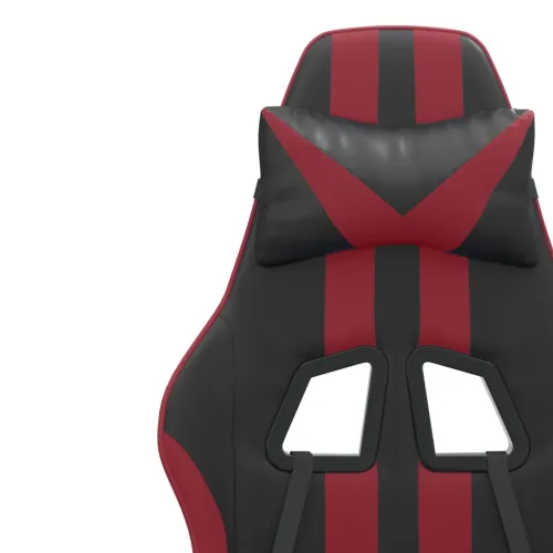 Okretna Gaming stolica crna i crvena boja vina od umjetne kože - Crna i crvena boja vina Bez naslona za noge Cijena