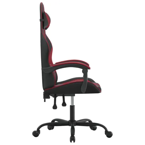 Okretna Gaming stolica crna i crvena boja vina od umjetne kože - Crna i crvena boja vina Bez naslona za noge Cijena