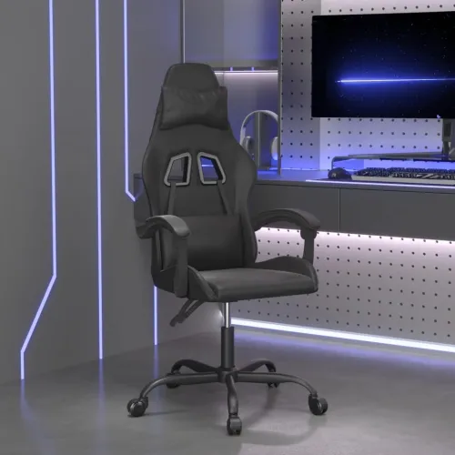 Okretna Gaming stolica crna od umjetne kože - Crna Bez naslona za noge Cijena