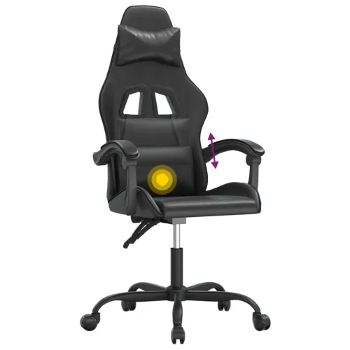 Okretna Gaming stolica crna od umjetne kože - Crna Bez naslona za noge Cijena