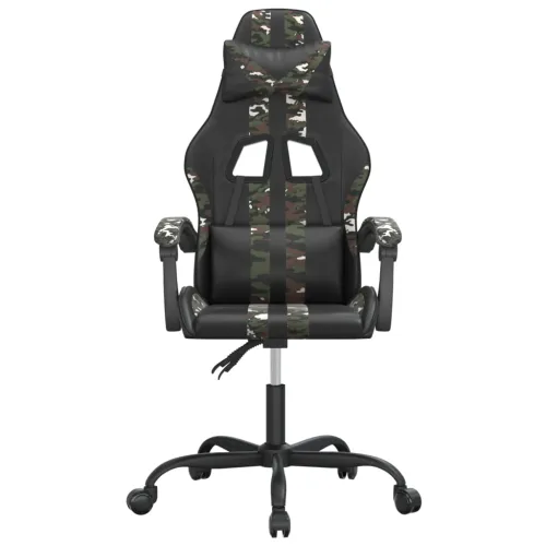 Okretna Gaming stolica crno-maskirna od umjetne kože - Crna i maskirna Bez naslona za noge Cijena