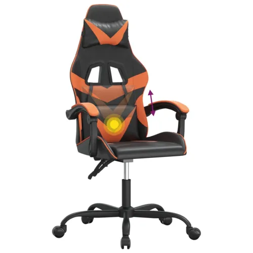Okretna Gaming stolica crno-narančasta od umjetne kože - Crna i narančasta Bez naslona za noge Cijena