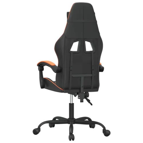 Okretna Gaming stolica crno-narančasta od umjetne kože - Crna i narančasta Bez naslona za noge Cijena