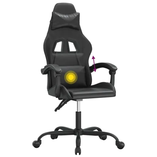 Okretna Gaming stolica crna od umjetne kože - Crna Bez naslona za noge Cijena