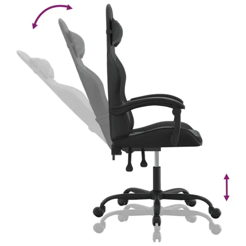 Okretna Gaming stolica crna od umjetne kože - Crna Bez naslona za noge Cijena