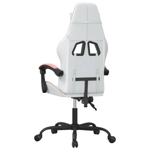 Okretna Gaming stolica bijelo-ružičasta od umjetne kože - Bijela i ružičasta Bez naslona za noge Cijena