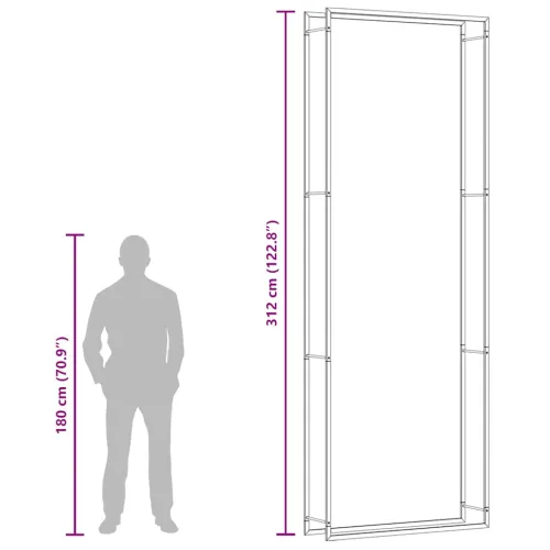 Stalak za drva za ogrjev mat crni 110x28x312 cm čelični - Crna 110 x 28 x 312 cm Cijena
