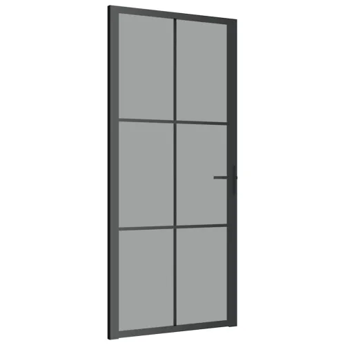 Unutarnja vrata 93 x 201,5 cm crna od ESG stakla i aluminija - Crna i tamnoprozirna 93 x 201.5 cm 1 Rešetke 3 x 2 Cijena