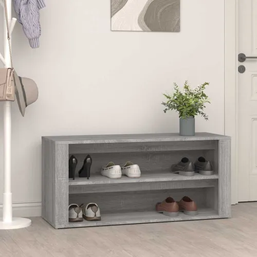 Stalak za cipele boja betona 100x35x45 cm konstruirano drvo - Beton siva Cijena