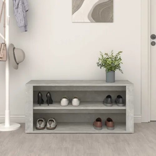 Stalak za cipele boja betona 100x35x45 cm konstruirano drvo - Beton siva Cijena