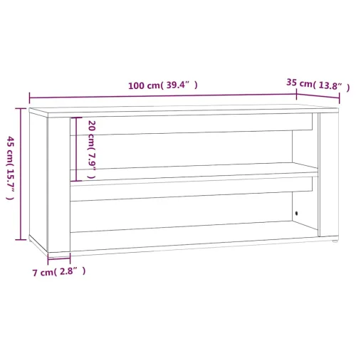 Stalak za cipele boja betona 100x35x45 cm konstruirano drvo - Beton siva Cijena