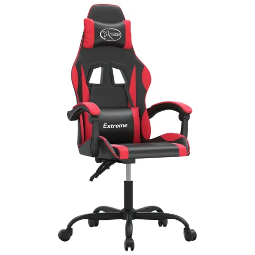 Gaming stolica crno-crvena od umjetne kože - Crna i crvena Bez naslona za noge Cijena