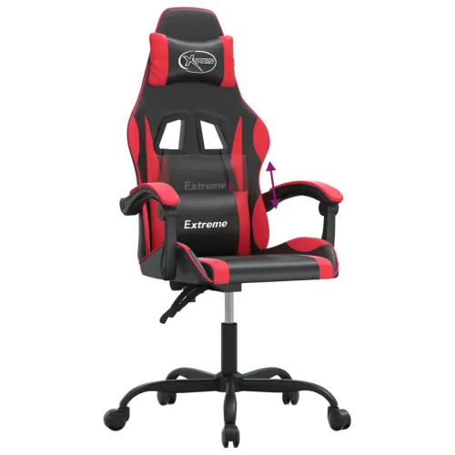 Gaming stolica crno-crvena od umjetne kože - Crna i crvena Bez naslona za noge Cijena