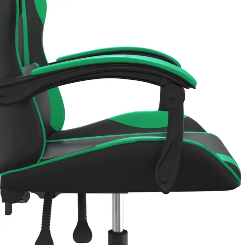 Gaming stolica crno-zelena od umjetne kože - Crna i zelena Bez naslona za noge Cijena