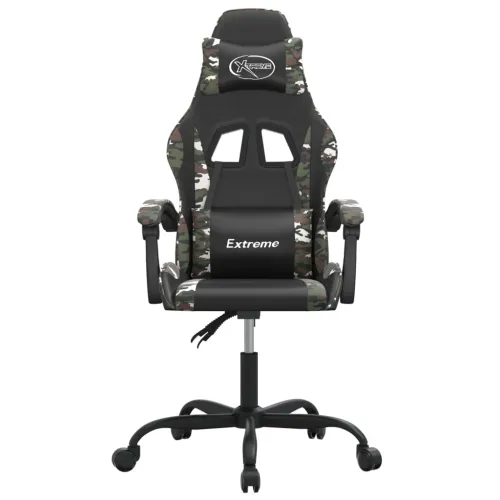 Gaming stolica crno-maskirna od umjetne kože - Crna i maskirna Bez naslona za noge Cijena