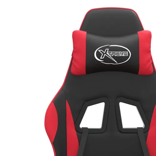 Okretna Gaming stolica crno-crvena od umjetne kože - Crna i crvena Bez naslona za noge Cijena