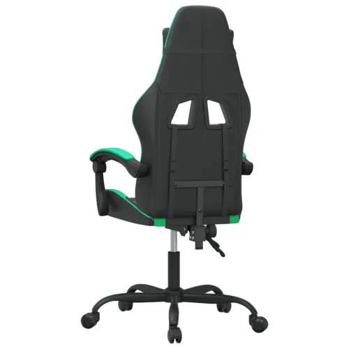 Okretna Gaming stolica crno-zelena od umjetne kože - Crna i zelena Bez naslona za noge Cijena