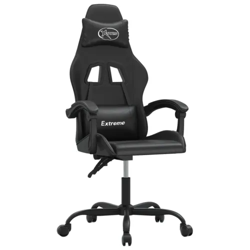Okretna Gaming stolica crna od umjetne kože - Crna Bez naslona za noge Cijena