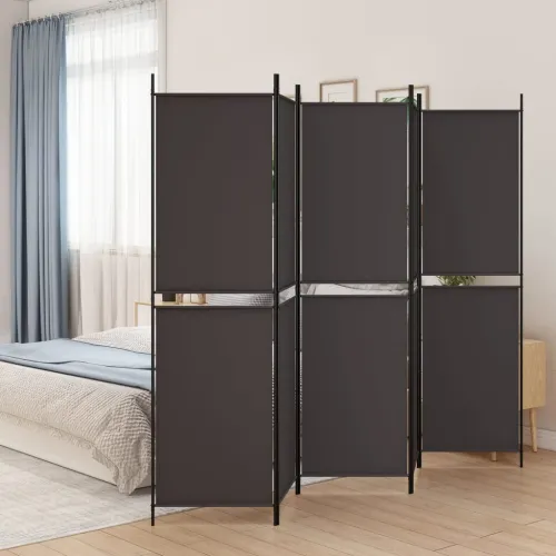Paravan - Sobna pregrada s 5 panela smeđa 250 x 200 cm od tkanine - Smeđa 250 x 200 cm 1 1 Cijena