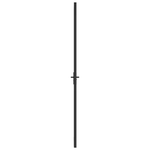 Unutarnja vrata 93 x 201,5 cm crna od ESG stakla i aluminija - Crna i tamnoprozirna 93 x 201,5 cm 2 vodoravne šipke Cijena