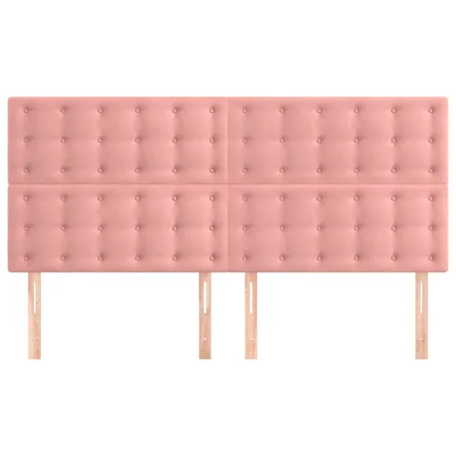 Uzglavlje roze 200x5x118/128 cm baršunasto - Ružičasta 200 cm Visoko Cijena